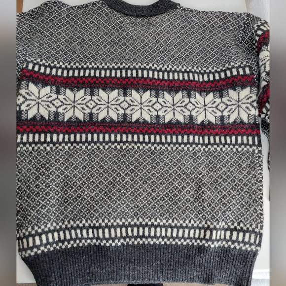 VTG 100% Wool SZ Med 1/4 Zip Nordic Winter Snowflake Ski Y2K Squaw Valley - Picture 9 of 16